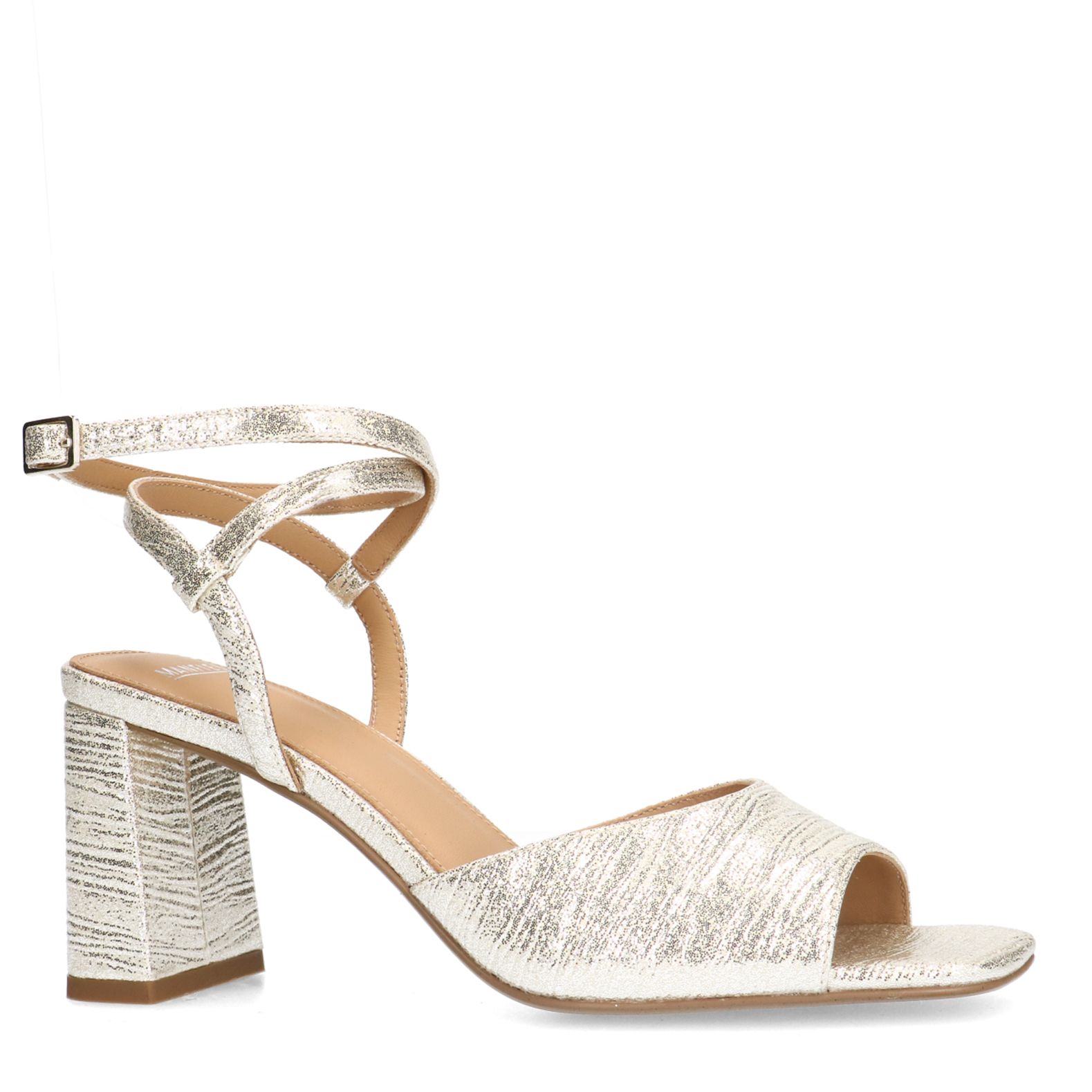Goudkleurige sandalen met hak