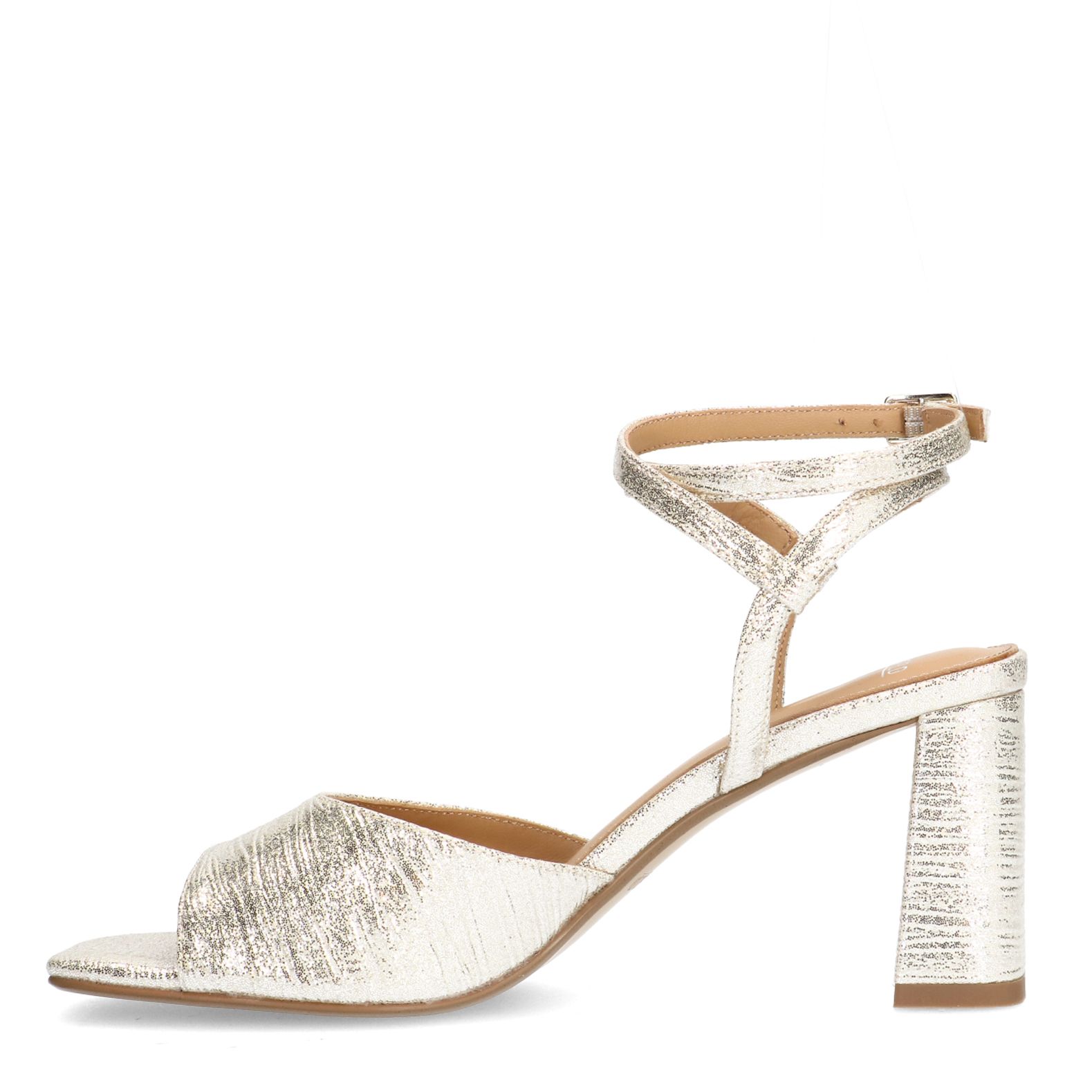 Goudkleurige sandalen met hak