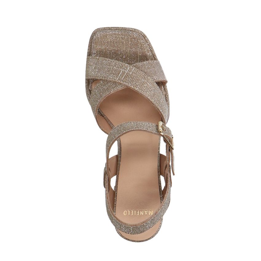 Gouden sandalen met hak