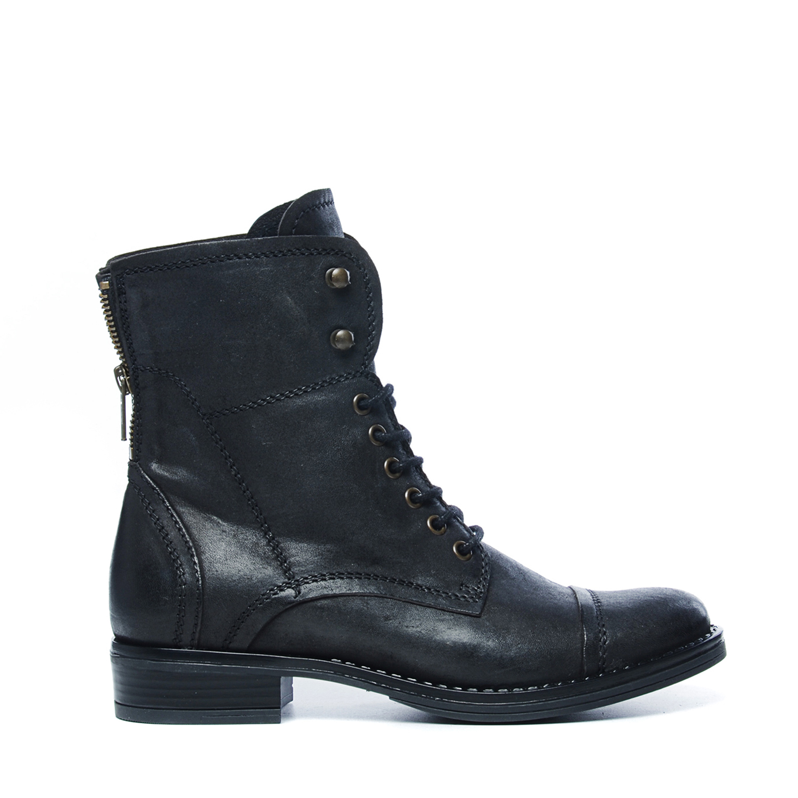 Schnürstiefeletten Sacha Stiefelette Schwarz Schwarze Biker Boots