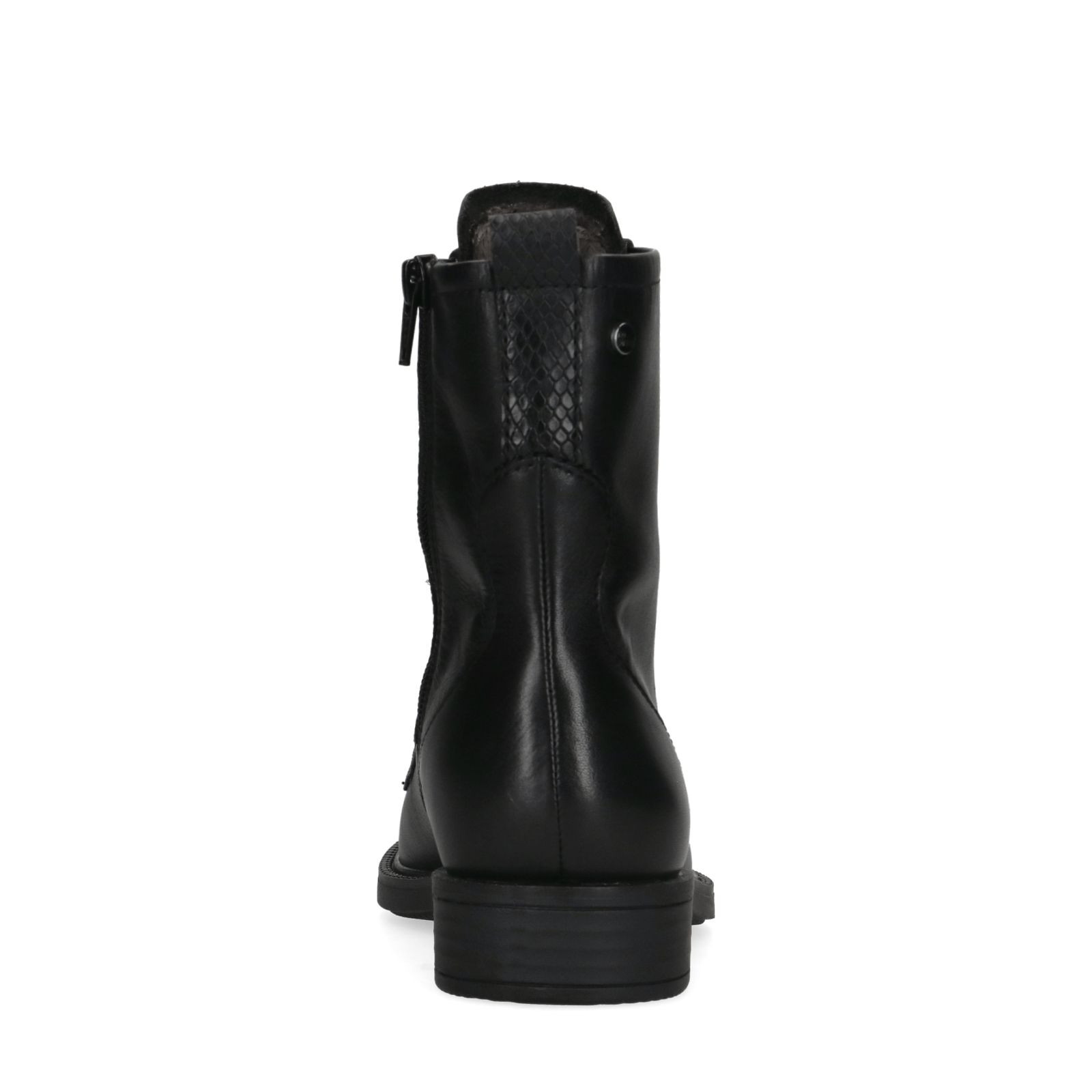 Schwarze Schnürstiefeletten mit Kunstfell