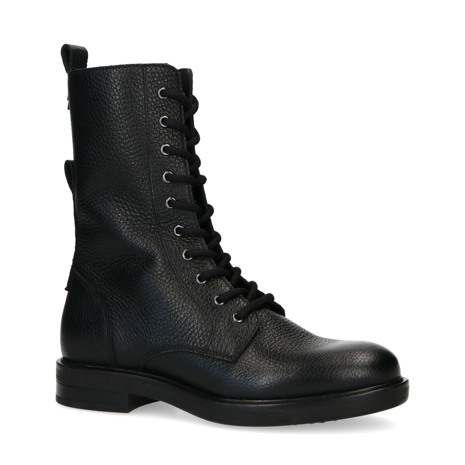 Manfield leren veterboots discount zwart