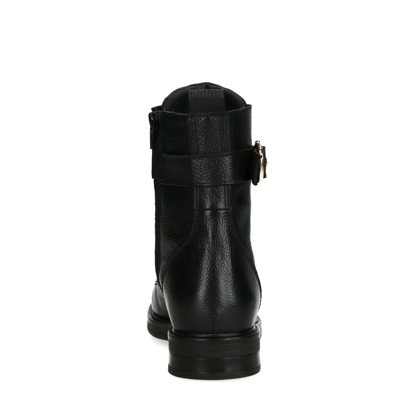 Zwarte leren biker boots met gesp