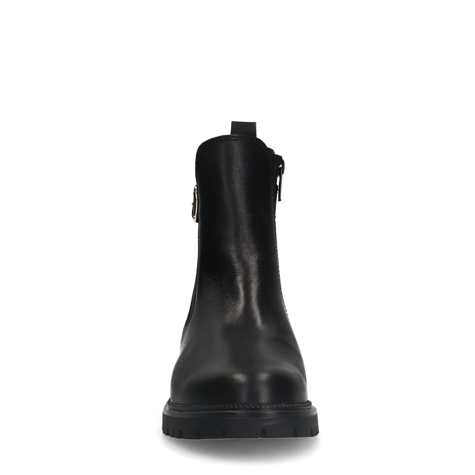 Zwarte leren chelsea boots met gesp