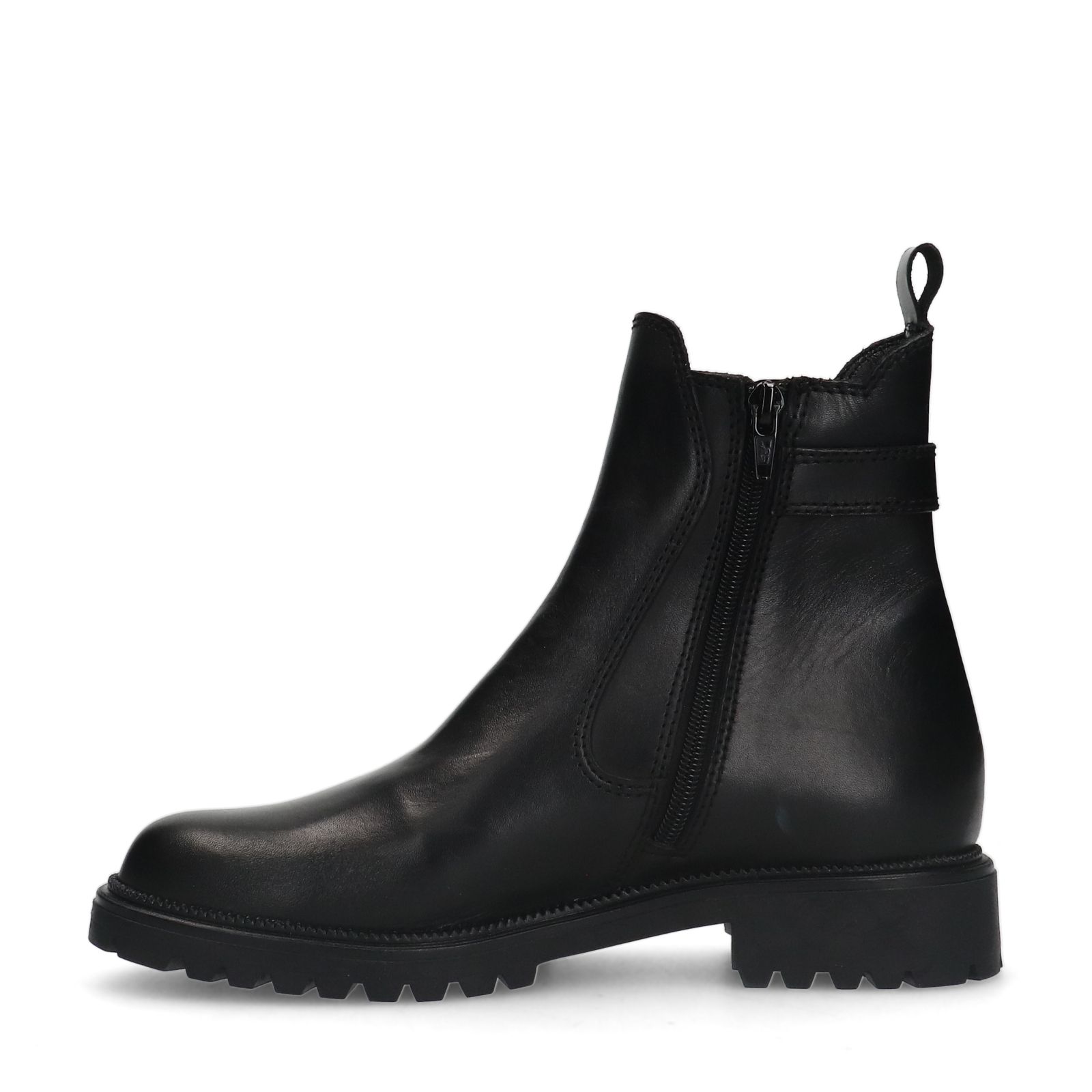 Zwarte leren chelsea boots met gesp