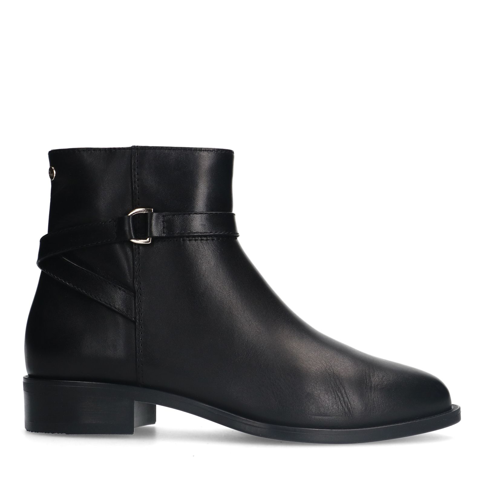 Schwarze Lederstiefeletten