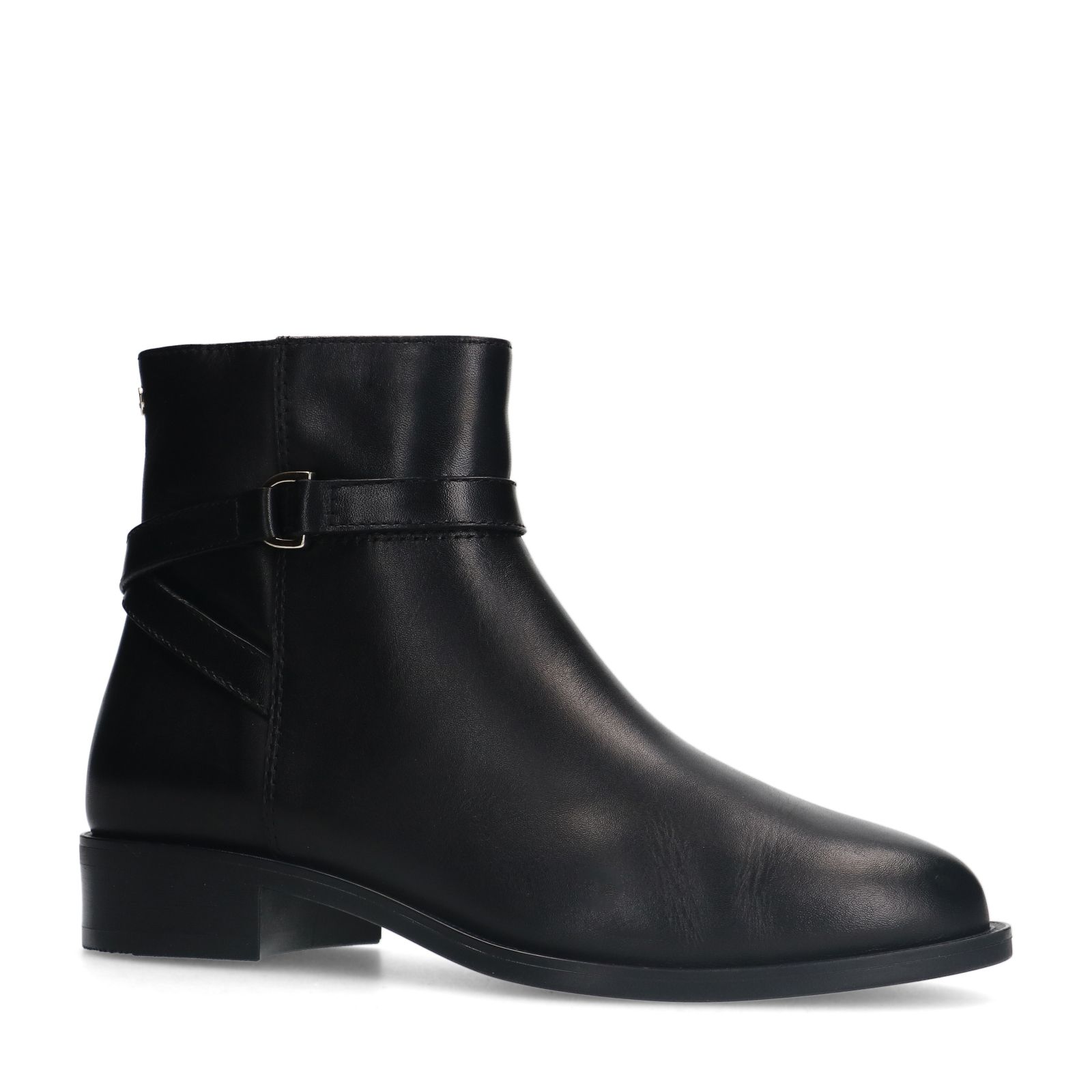 Schwarze Lederstiefeletten