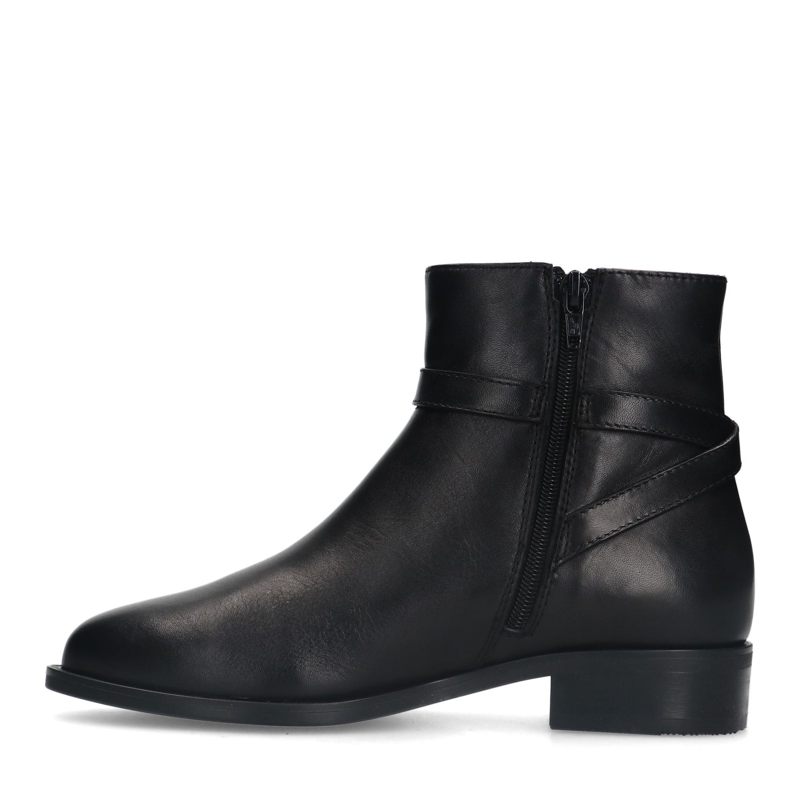 Schwarze Lederstiefeletten