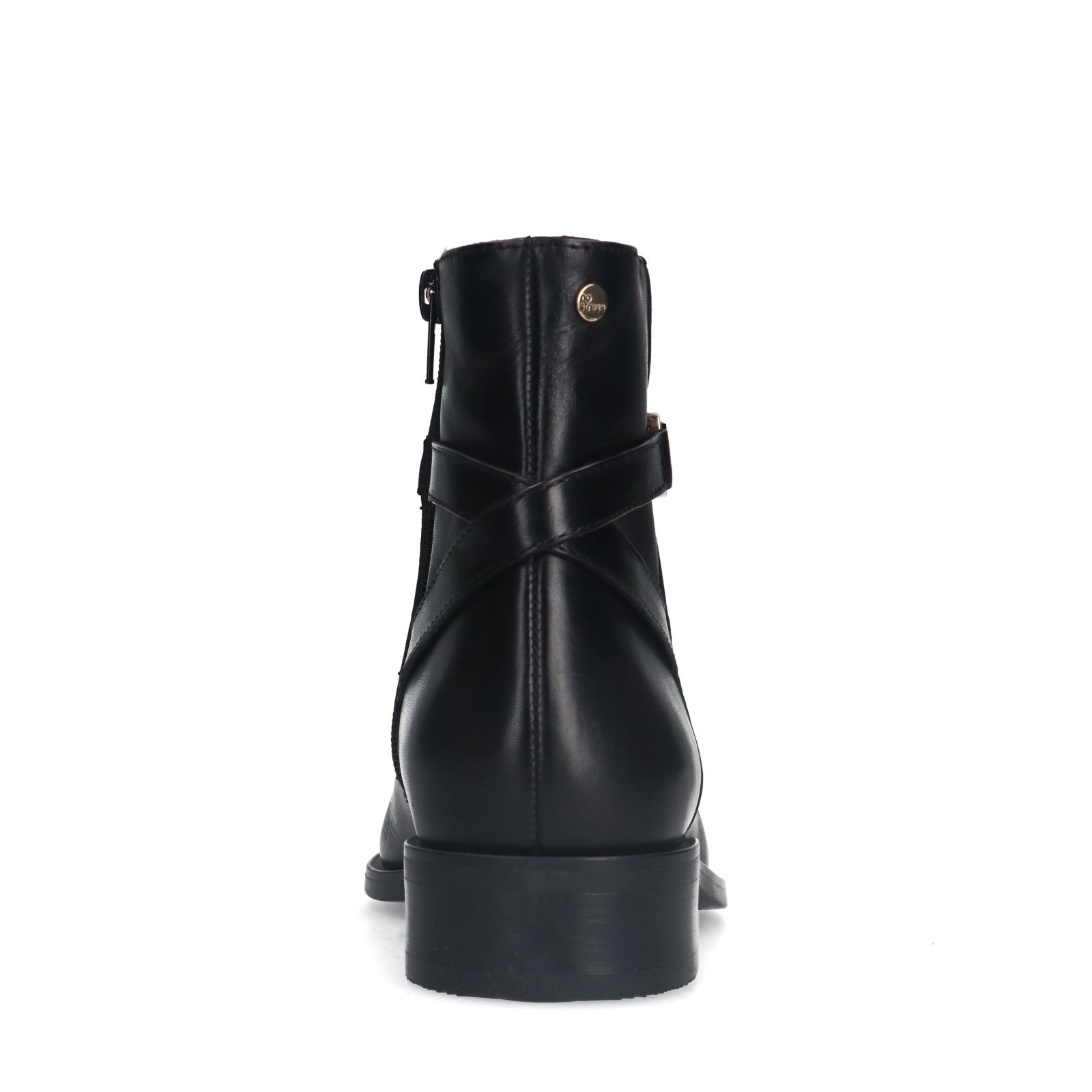 Schwarze Lederstiefeletten