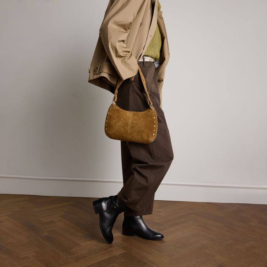 Schwarze Lederstiefeletten