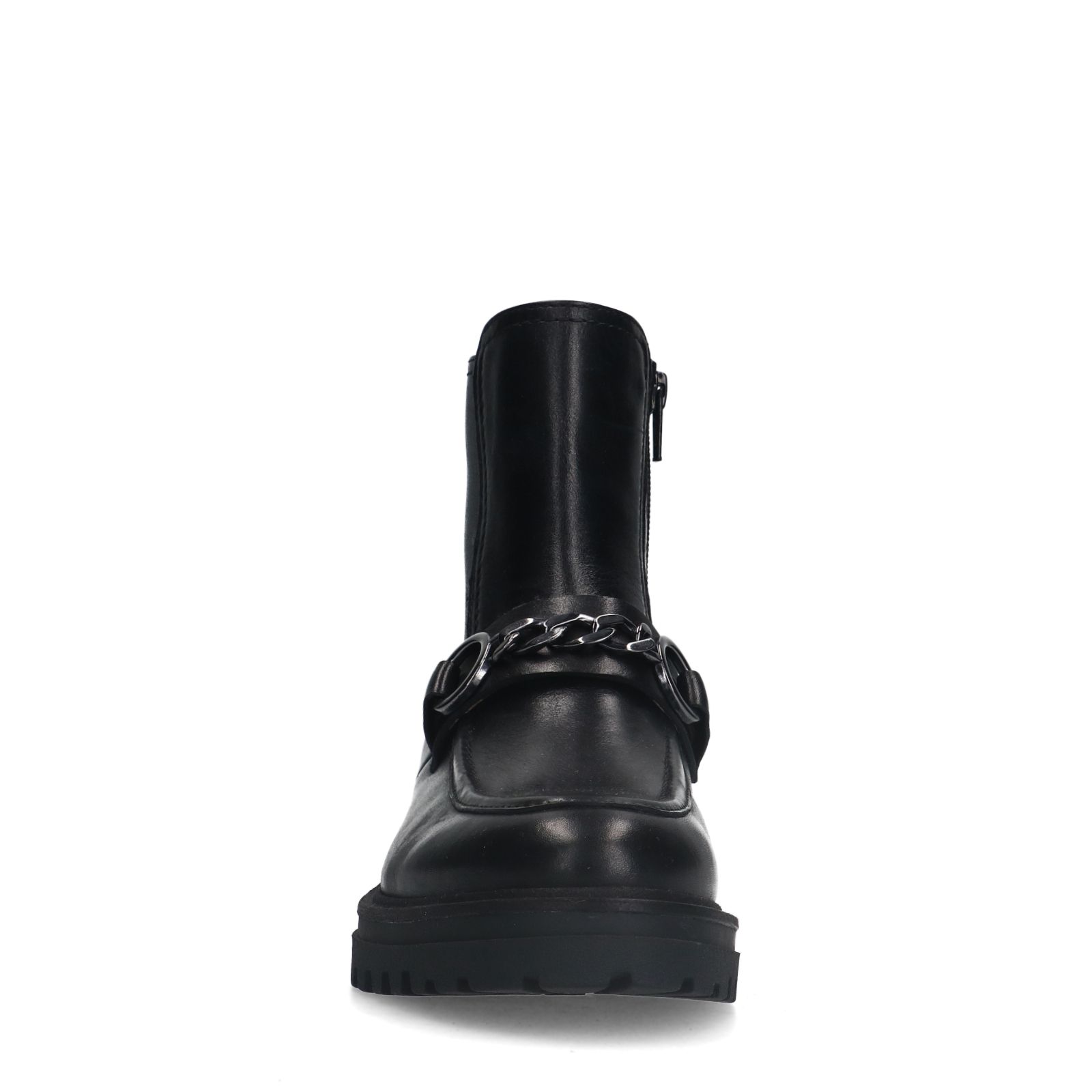 Zwarte leren boots met chain