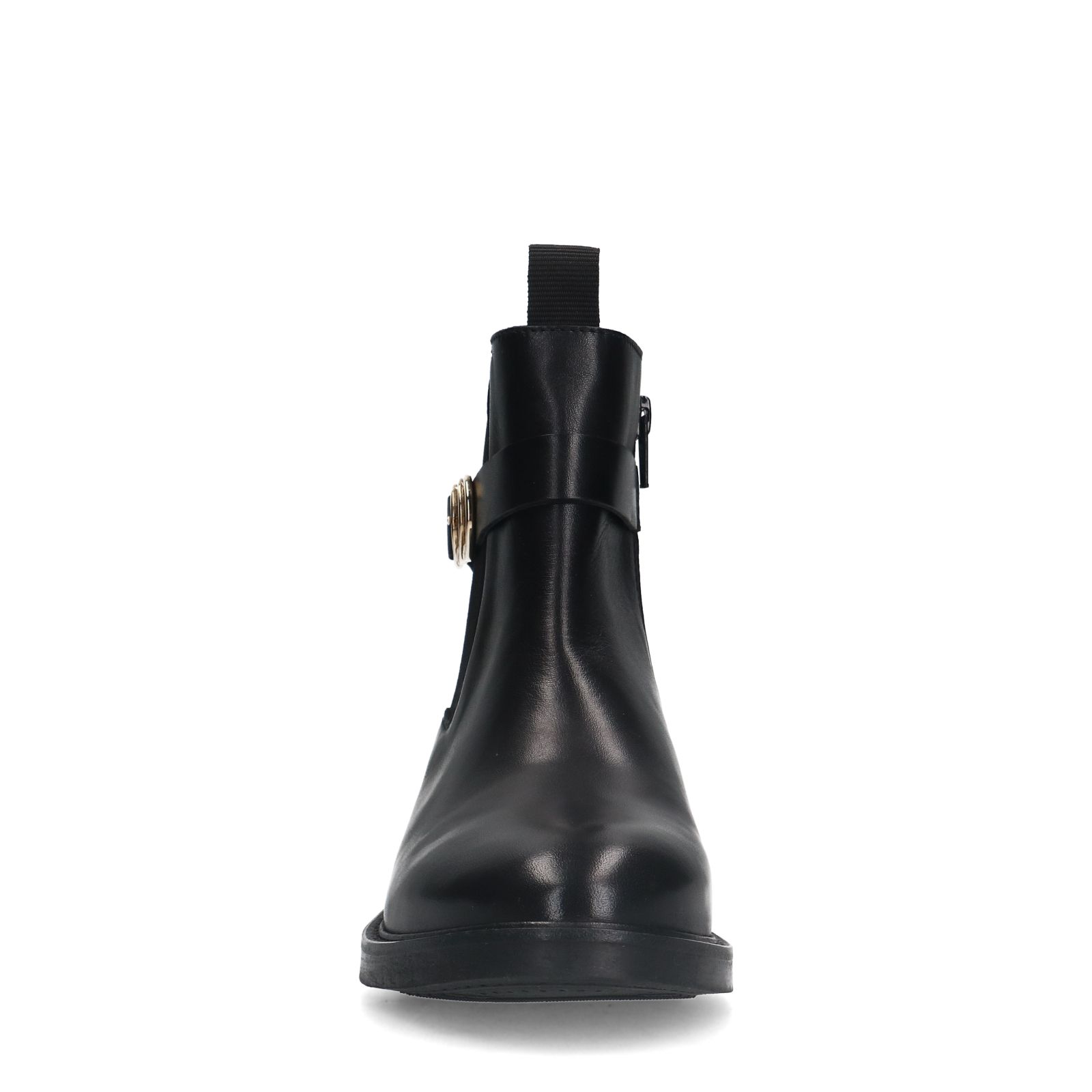 Schwarze Chelsea Boots aus Leder mit Schnalle