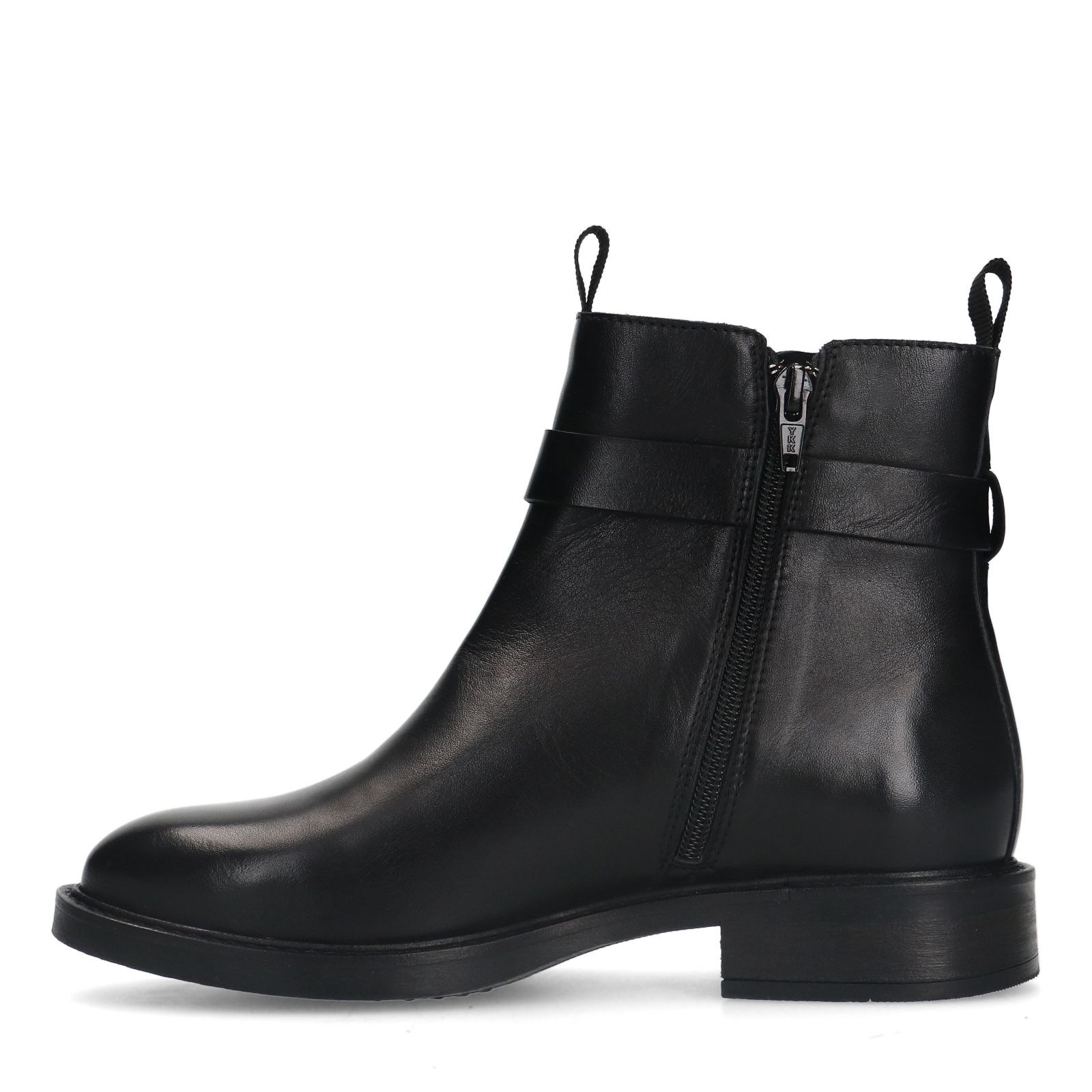 Schwarze Chelsea Boots aus Leder mit Schnalle