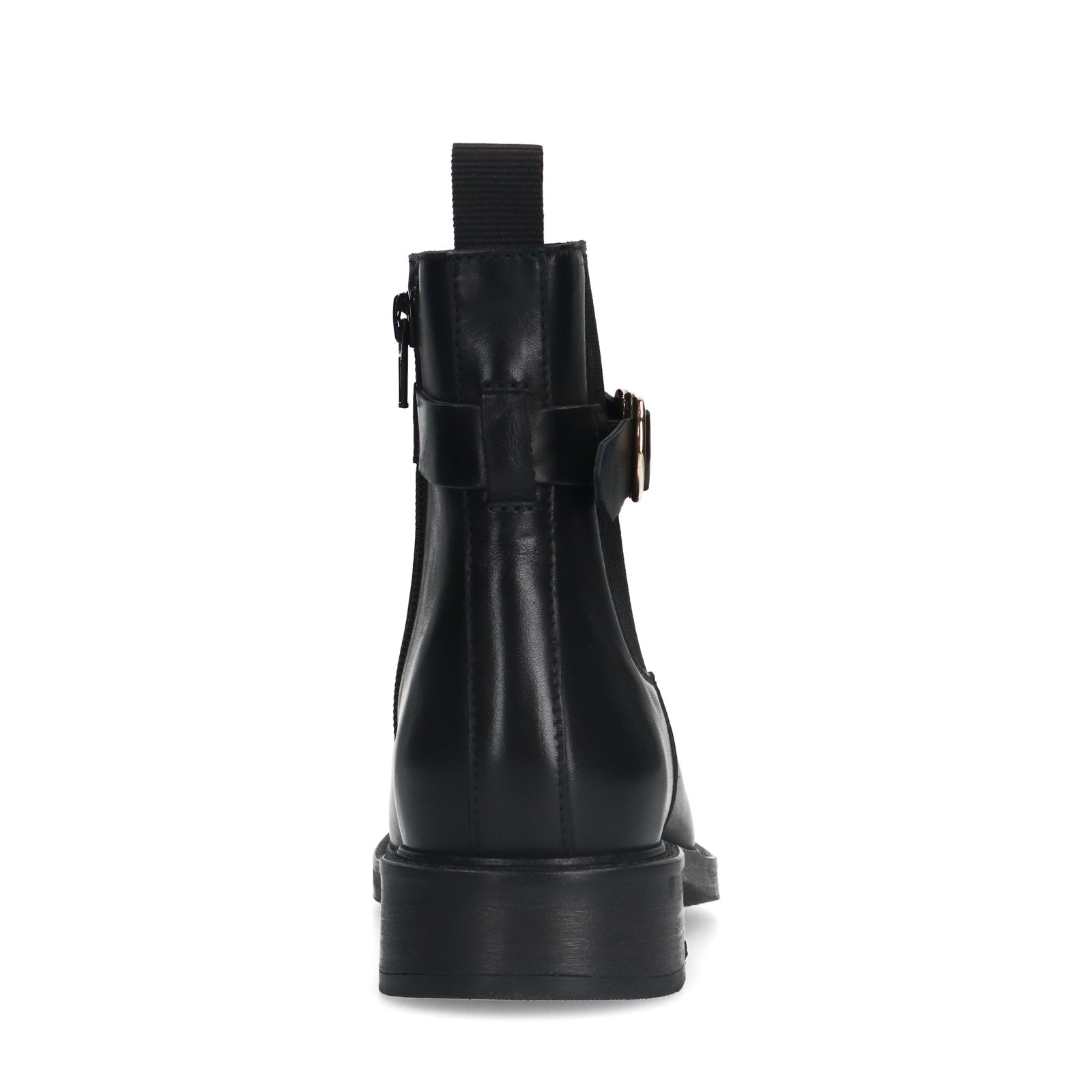 Schwarze Chelsea Boots aus Leder mit Schnalle