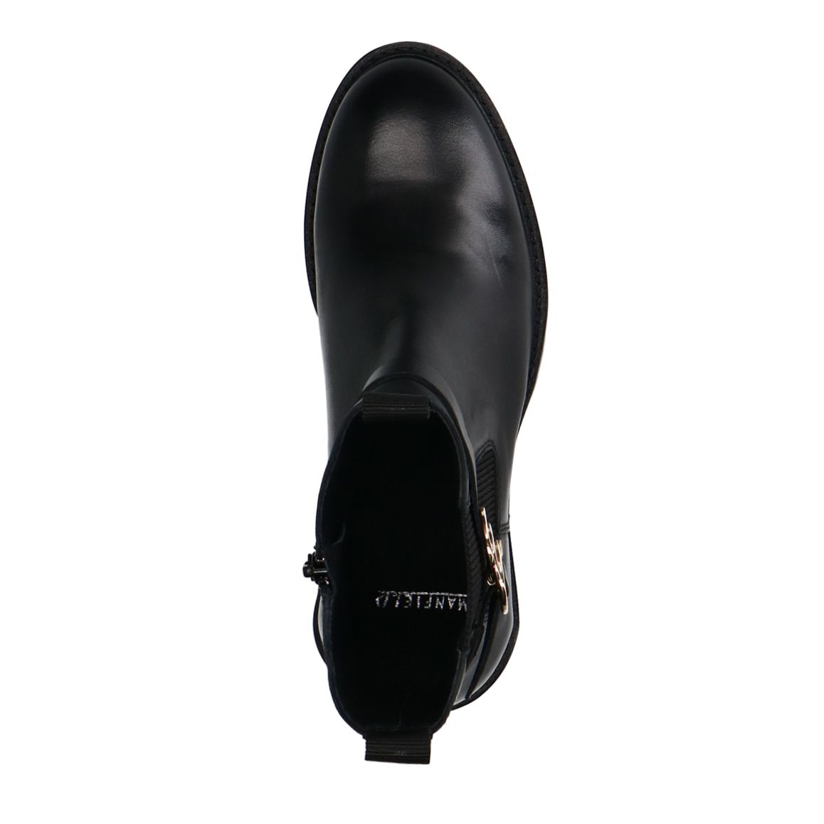 Schwarze Chelsea Boots aus Leder mit Schnalle