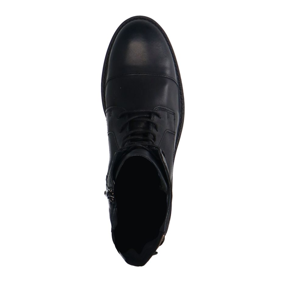 Schwarze Lederschnürboots