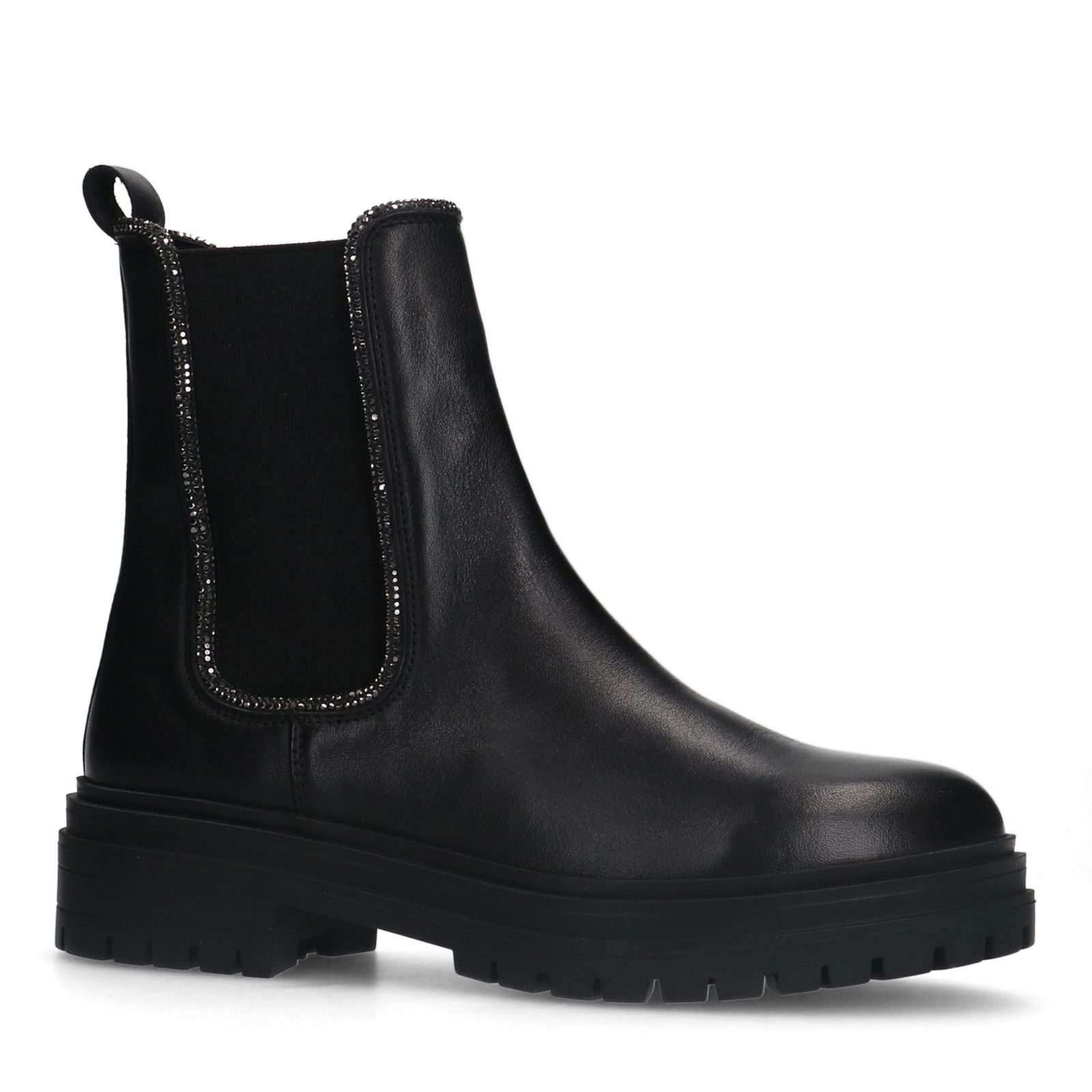 Zwarte leren chelsea boots