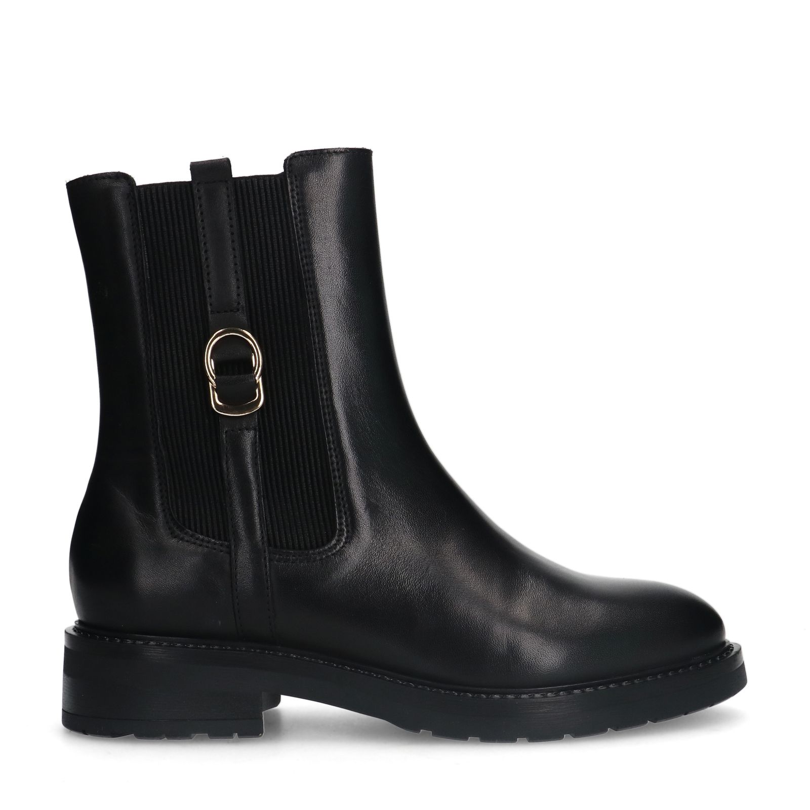 Schwarze Lederstiefeletten