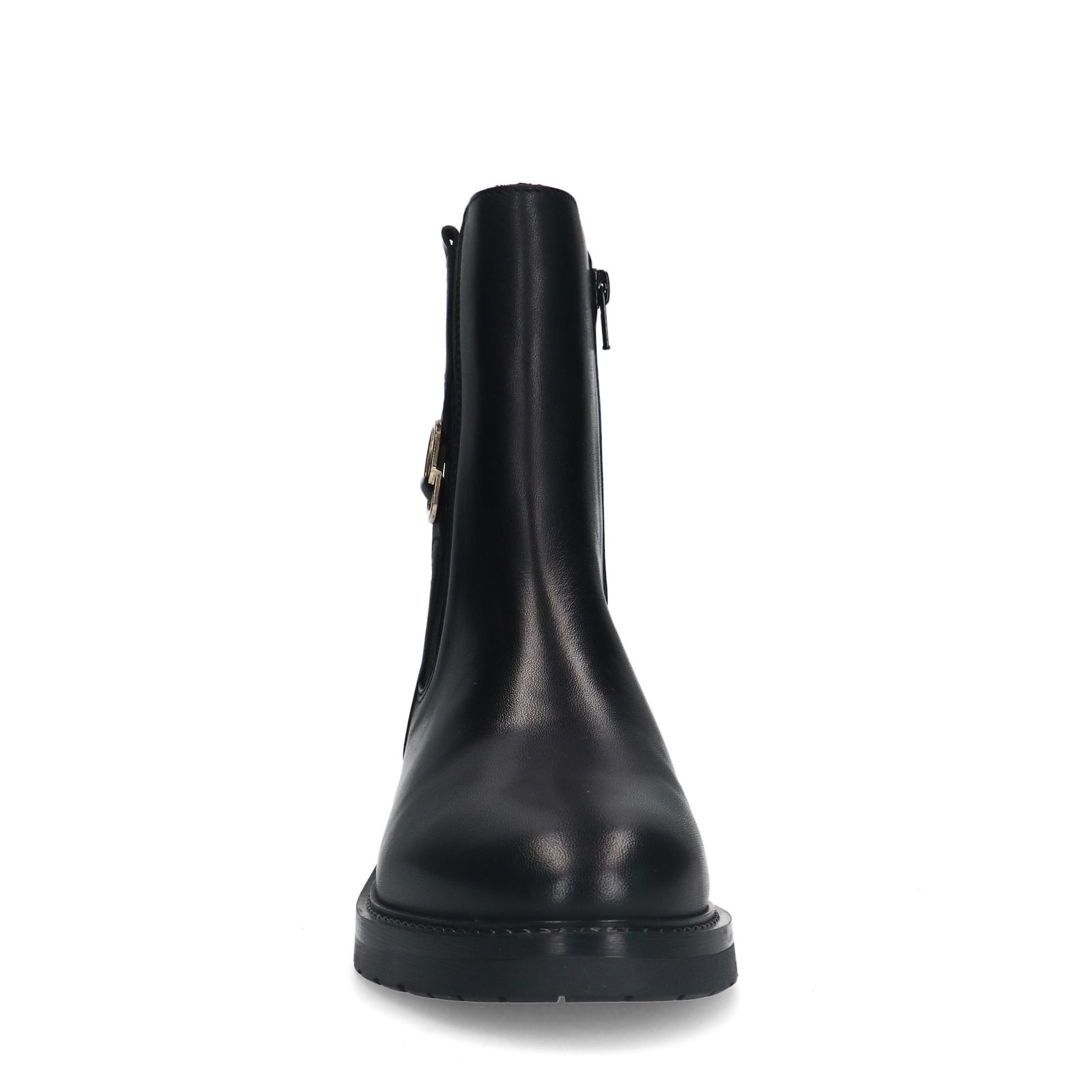 Schwarze Lederstiefeletten
