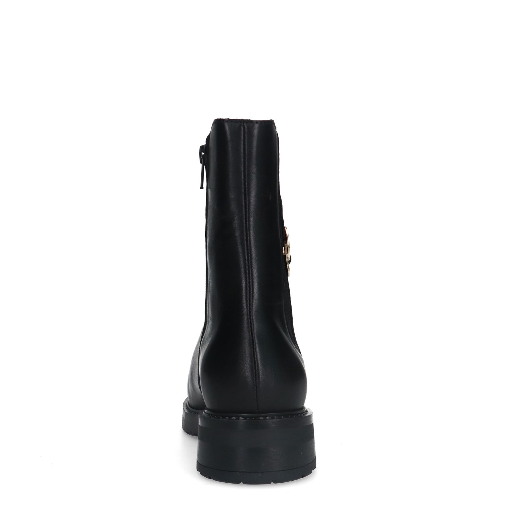 Schwarze Lederstiefeletten