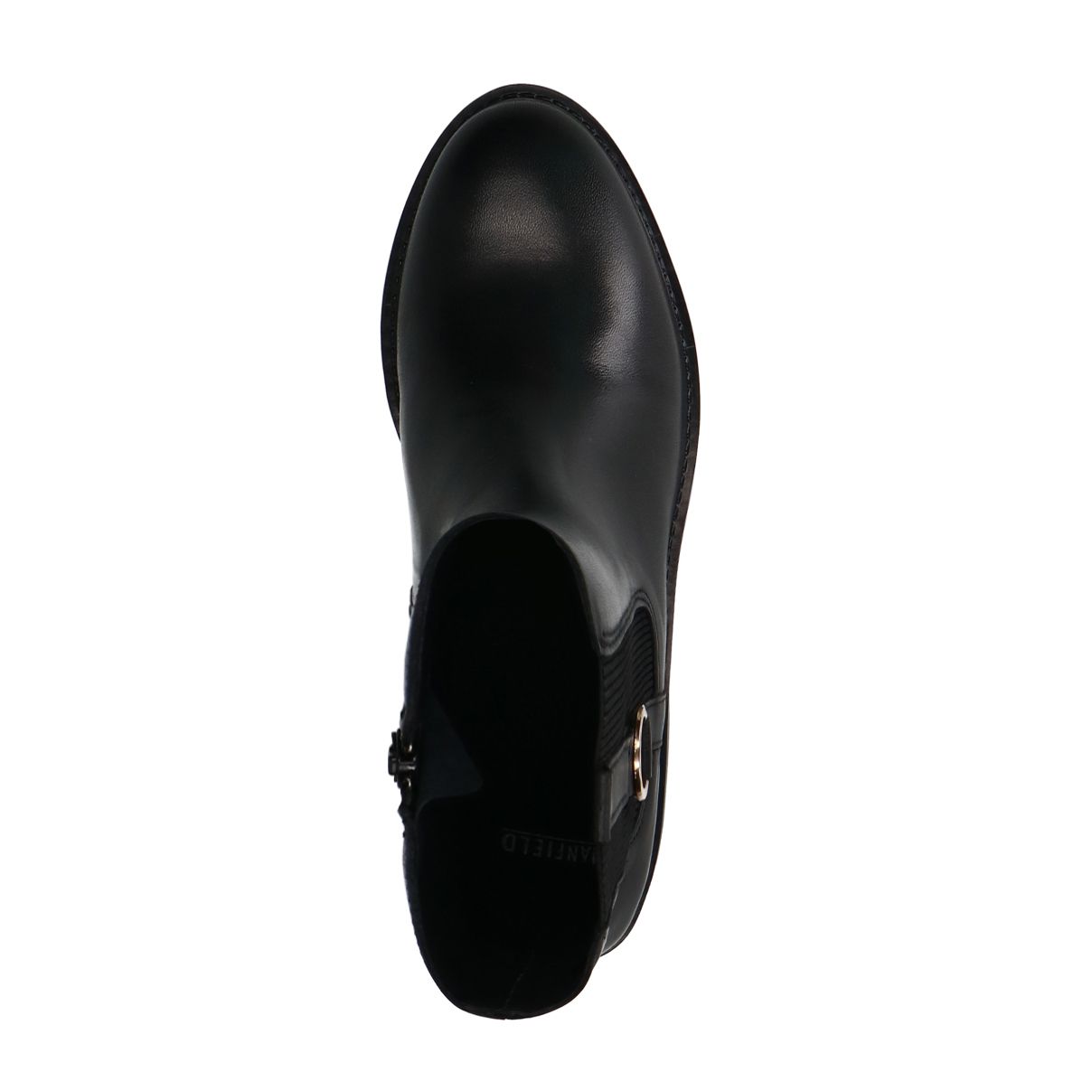 Schwarze Lederstiefeletten