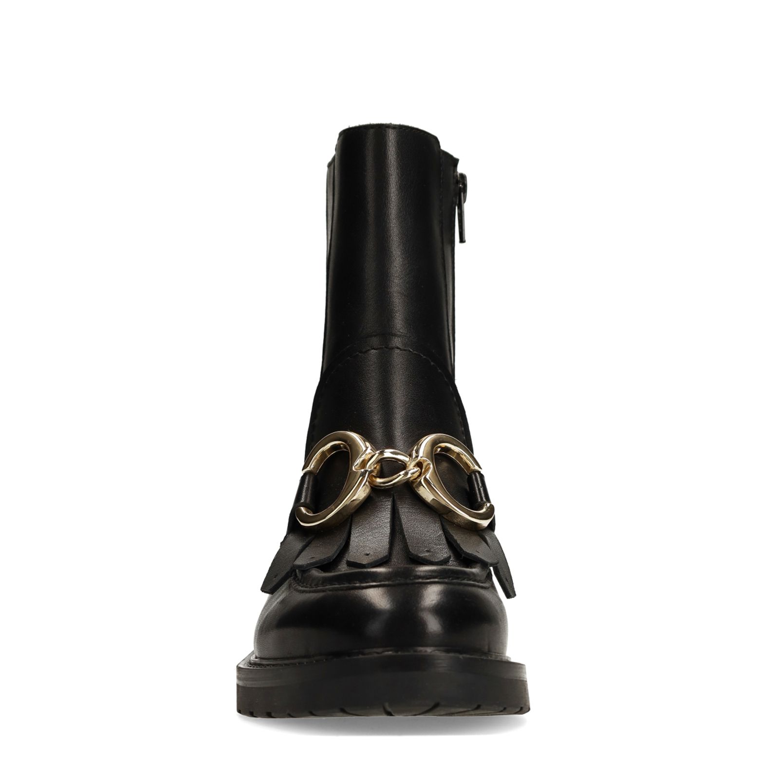 Schwarze Lederstiefeletten