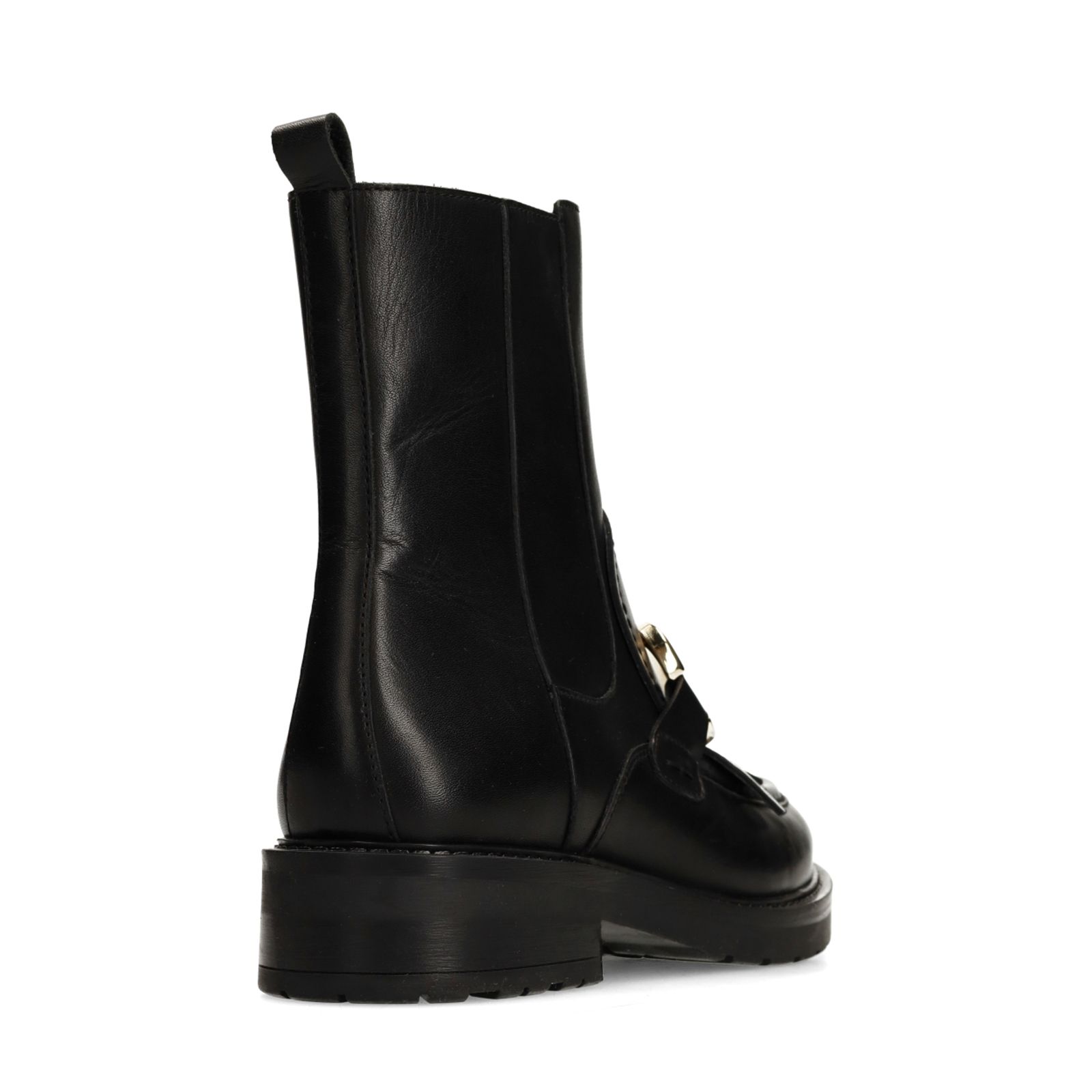 Schwarze Lederstiefeletten