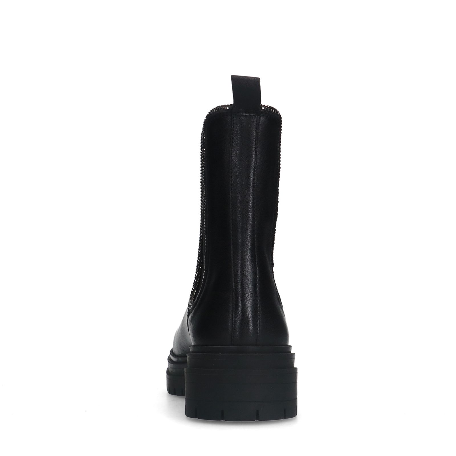 Schwarze Lederstiefeletten