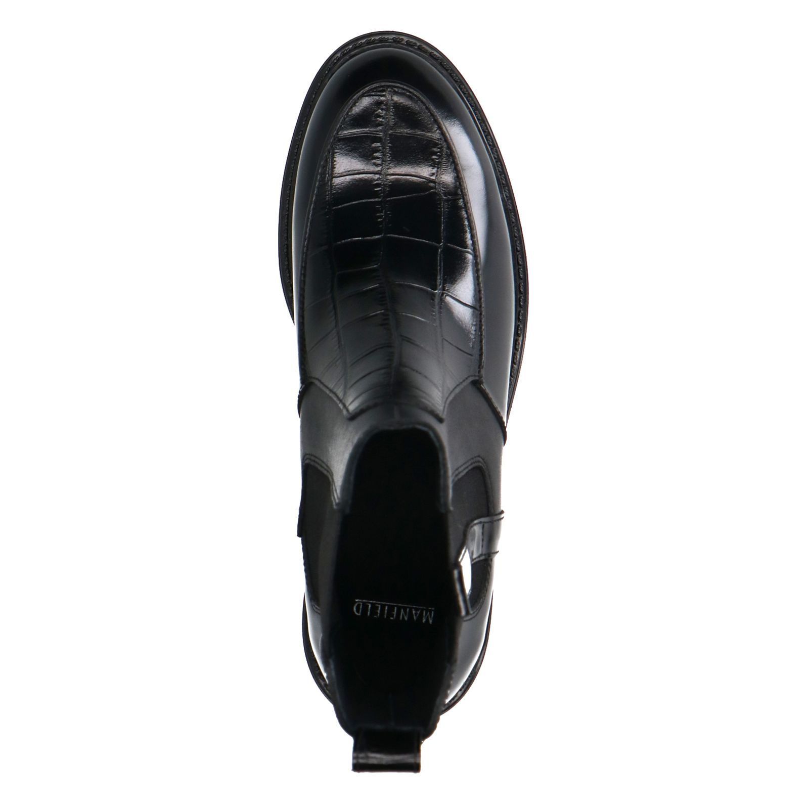 Schwarze Lederstiefeletten