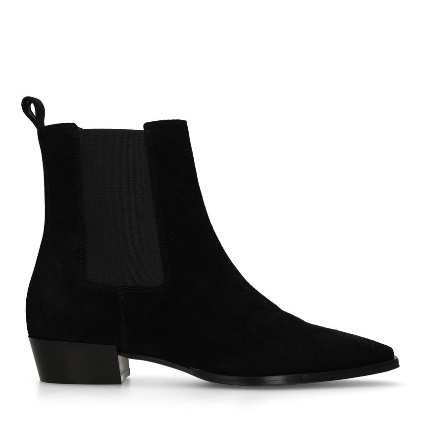 Schwarze Chelsea Boots aus Veloursleder