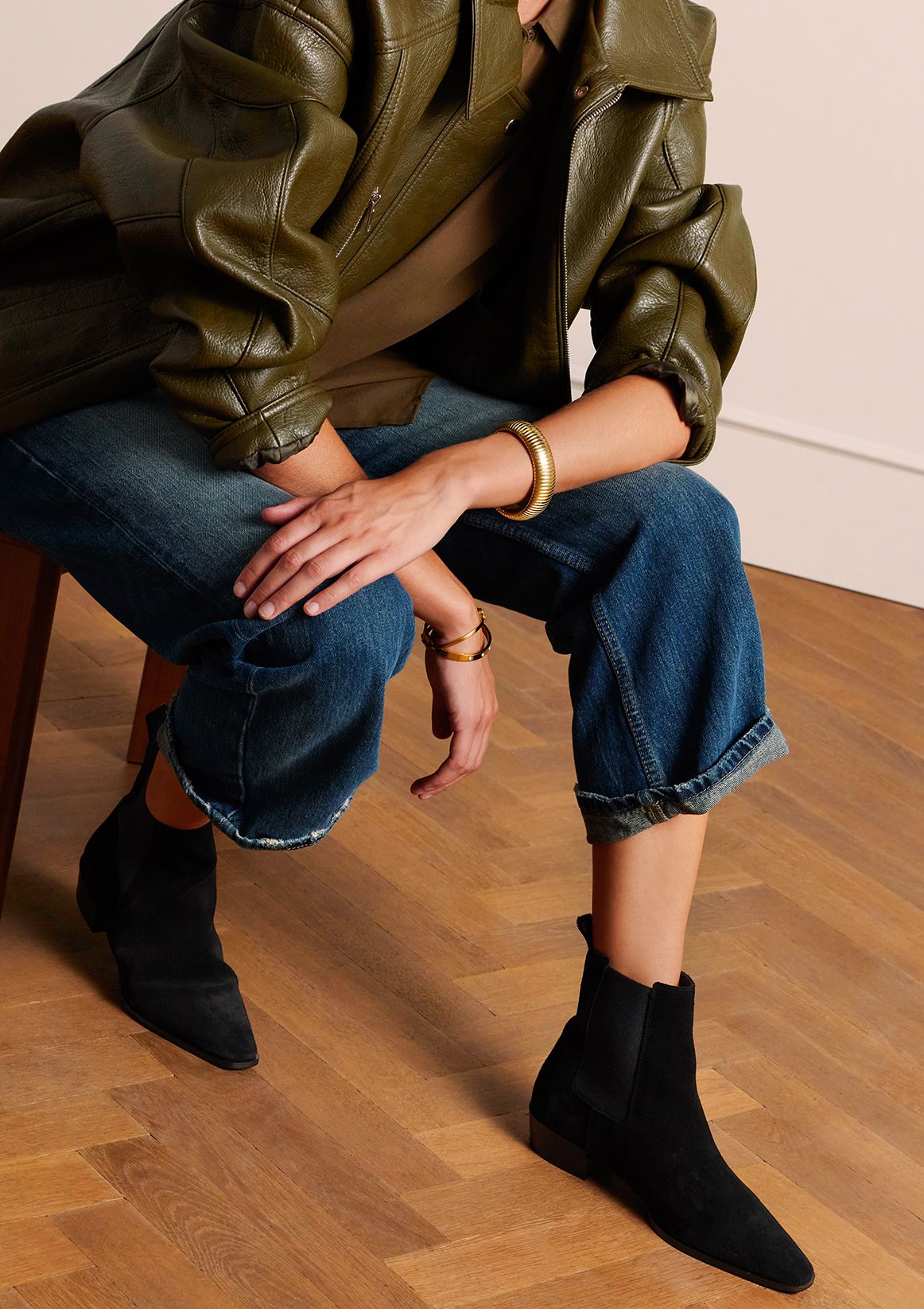 Zwarte suède chelsea boots