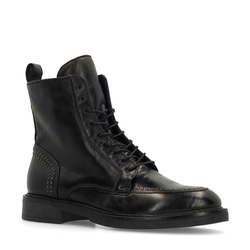 Zwarte leren biker boots