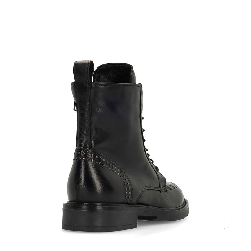 Zwarte leren biker boots
