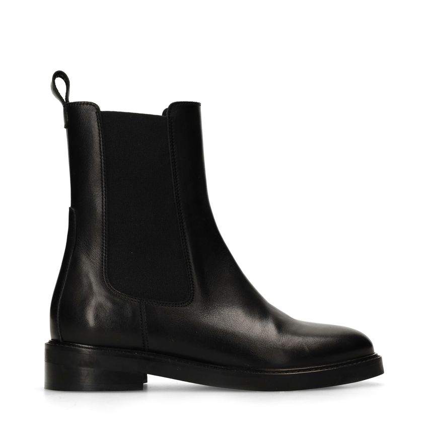 Zwarte leren chelsea boots