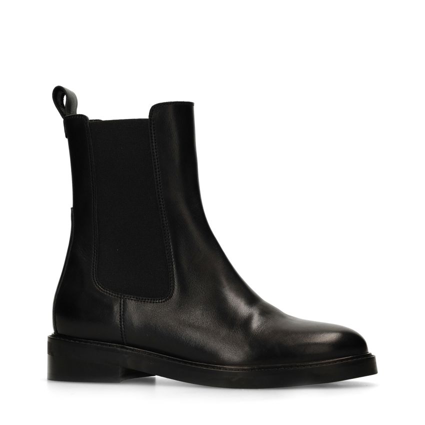 Zwarte leren chelsea boots