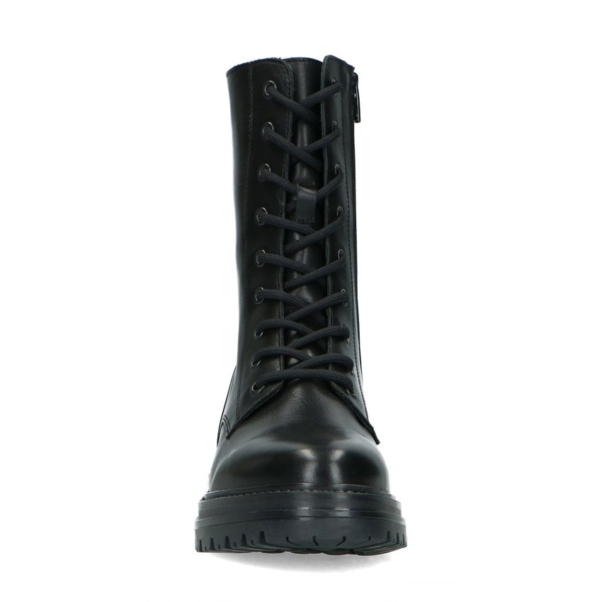 Schwarze Biker Boots mit Schnürung