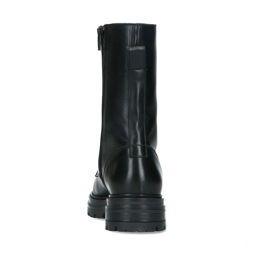 Schwarze Biker Boots mit Schnürung