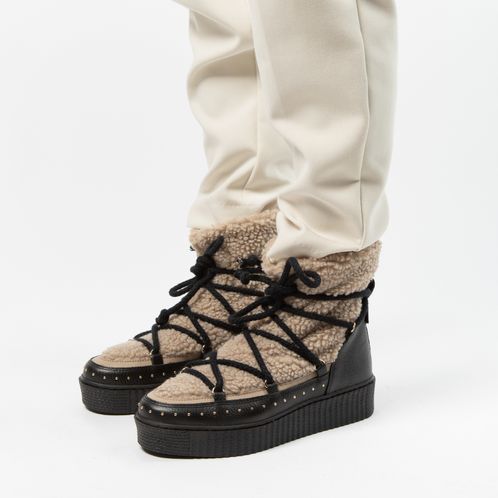 Zwarte leren snowboots