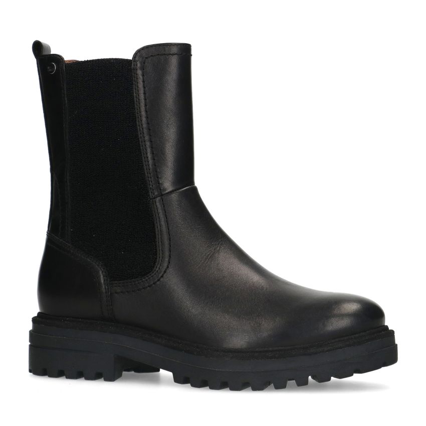 Zwarte leren chelsea boots