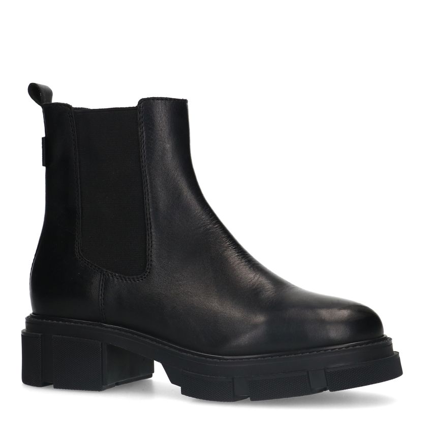 Zwarte leren chelsea boots