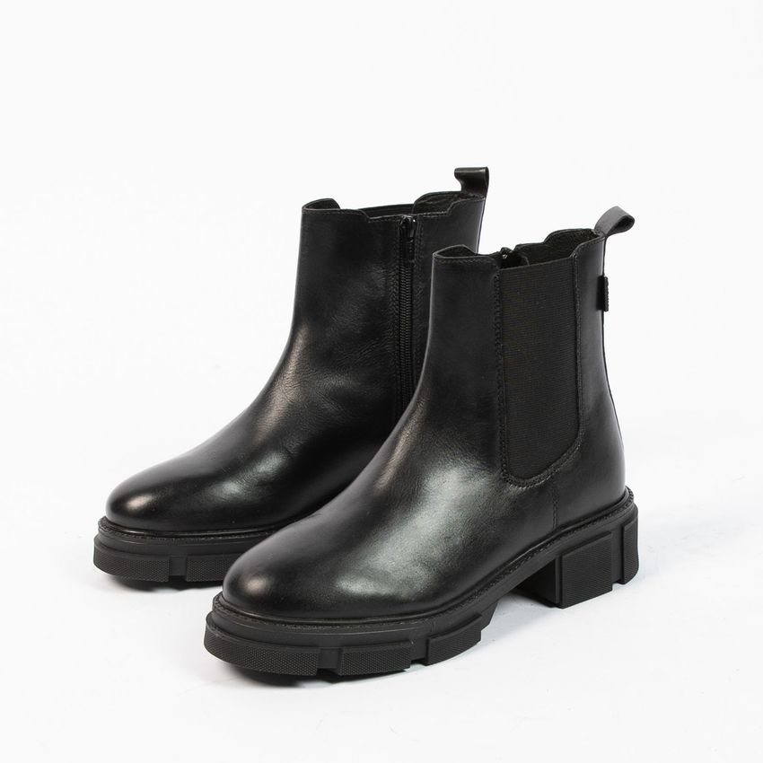 Zwarte leren chelsea boots