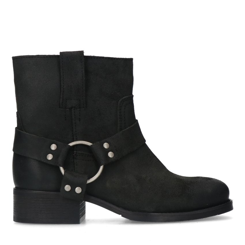 Zwarte leren biker boots