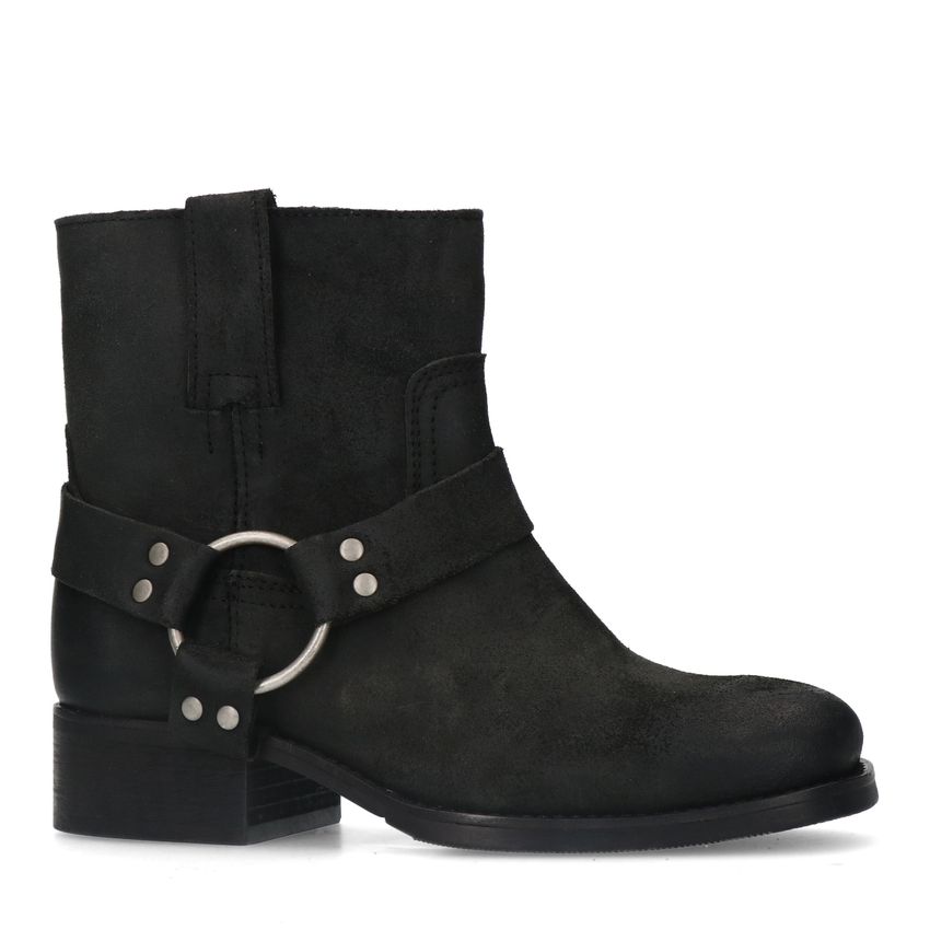 Zwarte leren biker boots