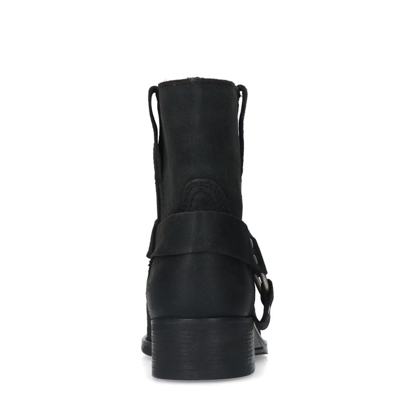 Zwarte leren biker boots