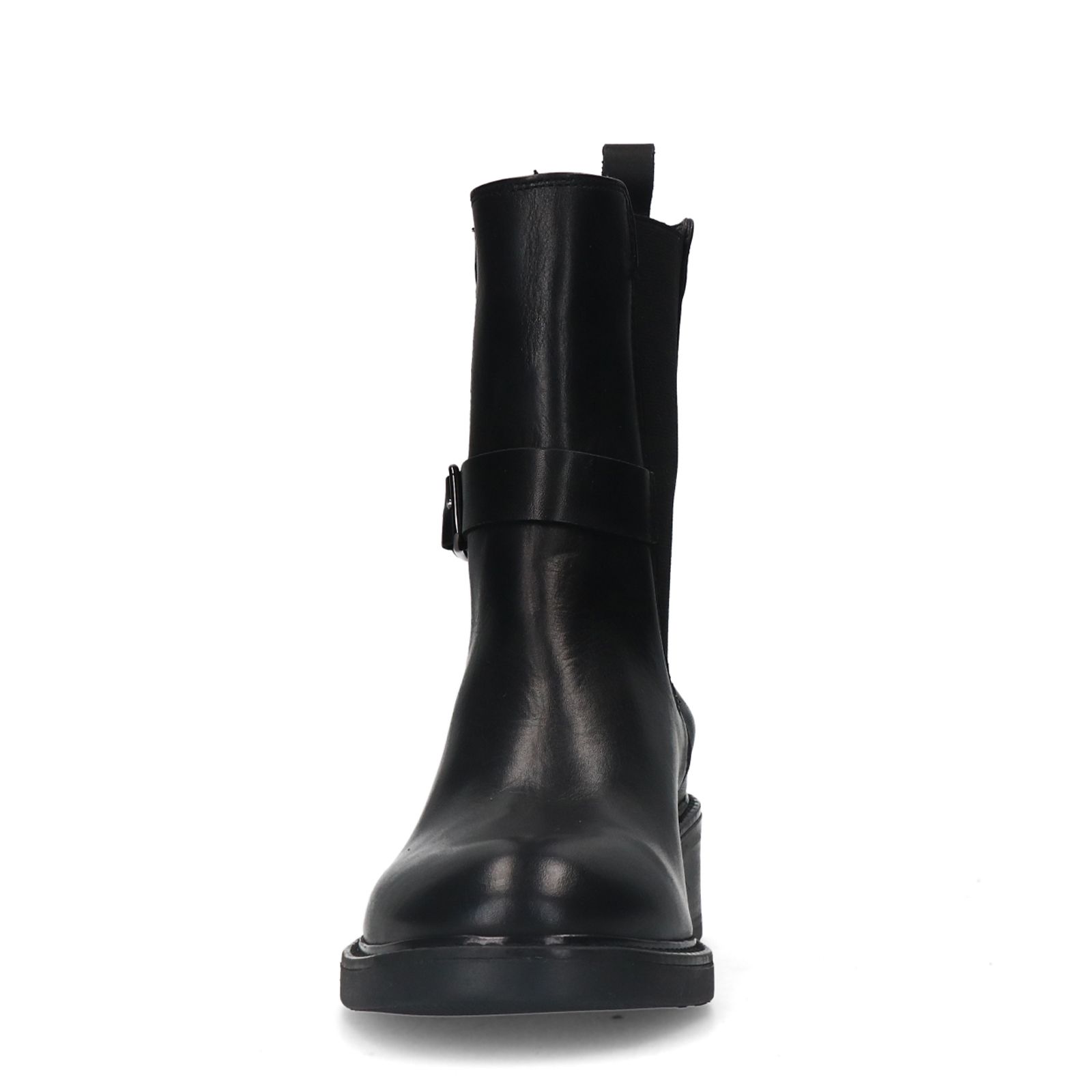 Zwarte leren chelsea boots met gesp