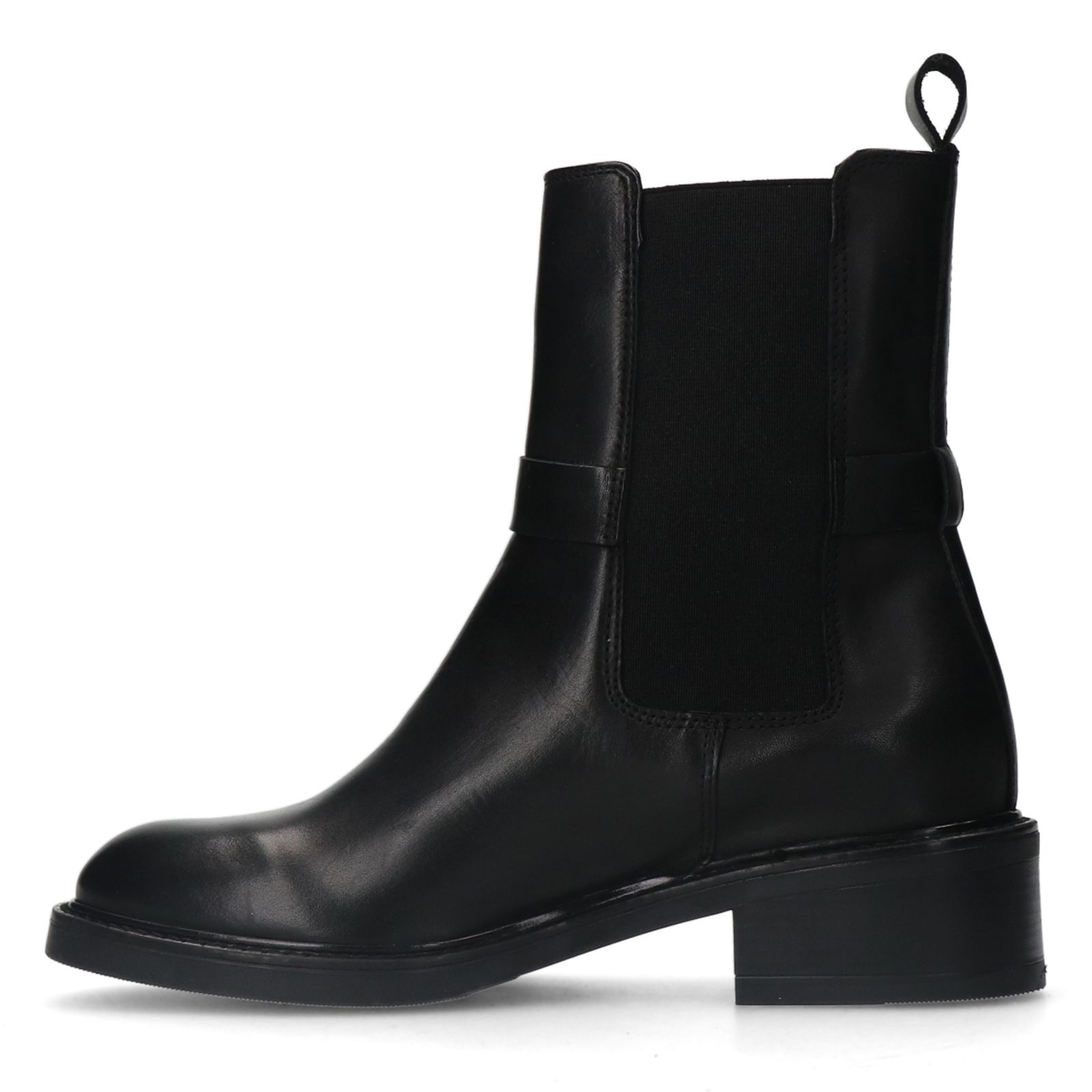 Zwarte leren chelsea boots met gesp