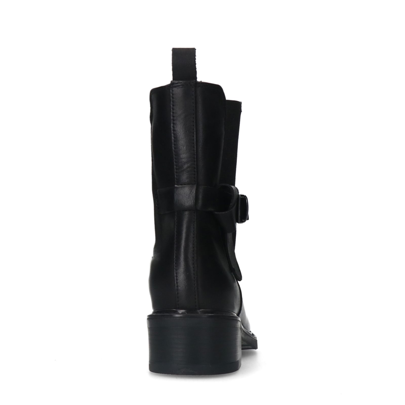 Zwarte leren chelsea boots met gesp