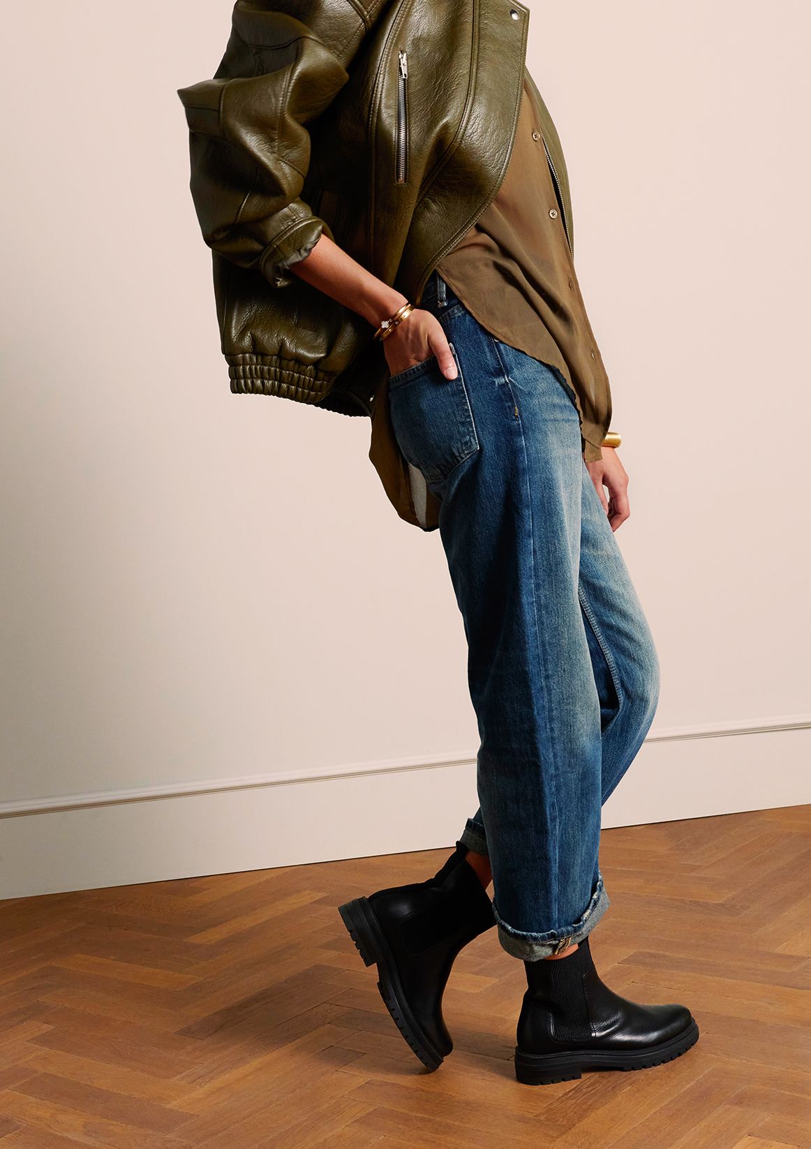 Schwarze Chelsea Boots aus Leder