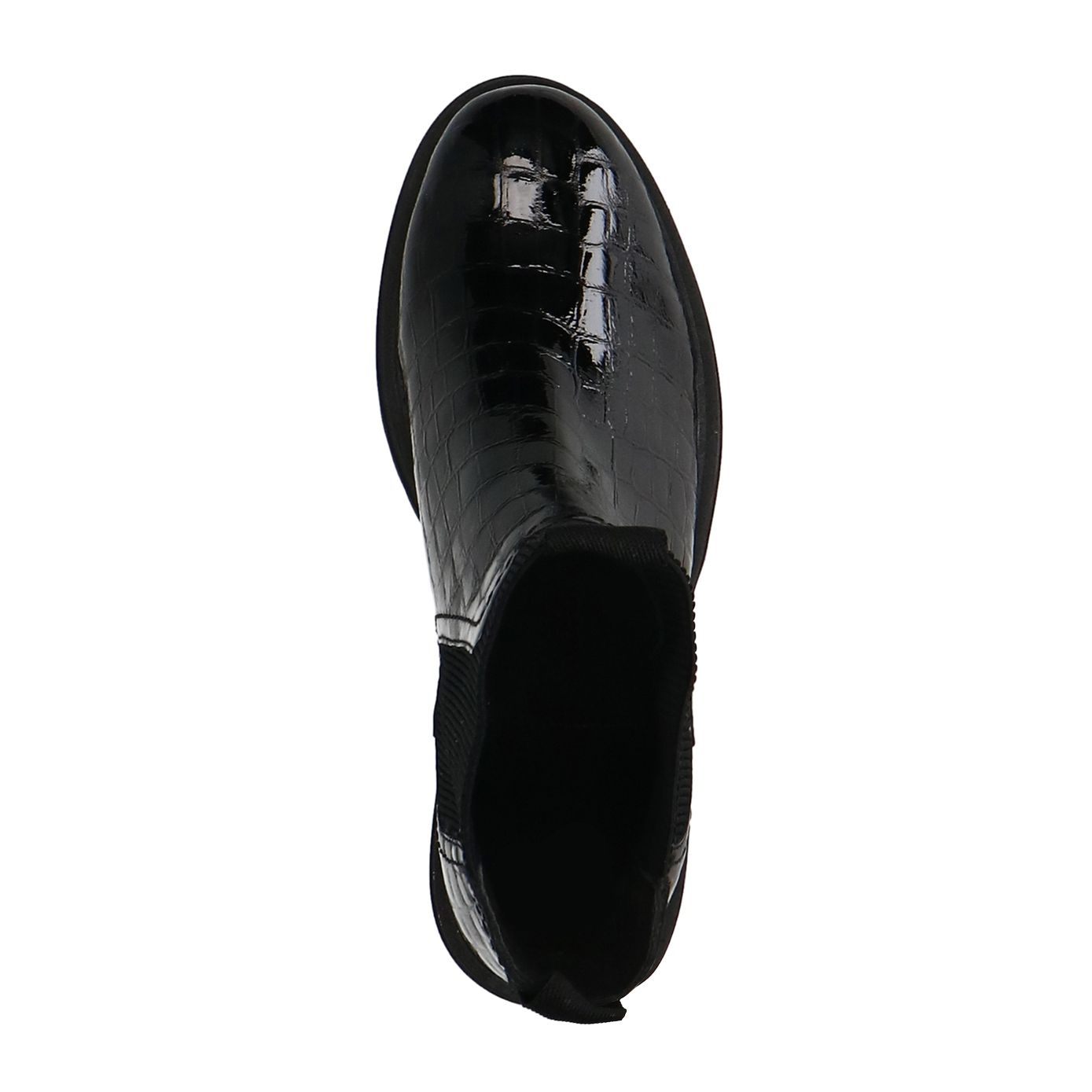 Zwarte leren croco chelsea boots