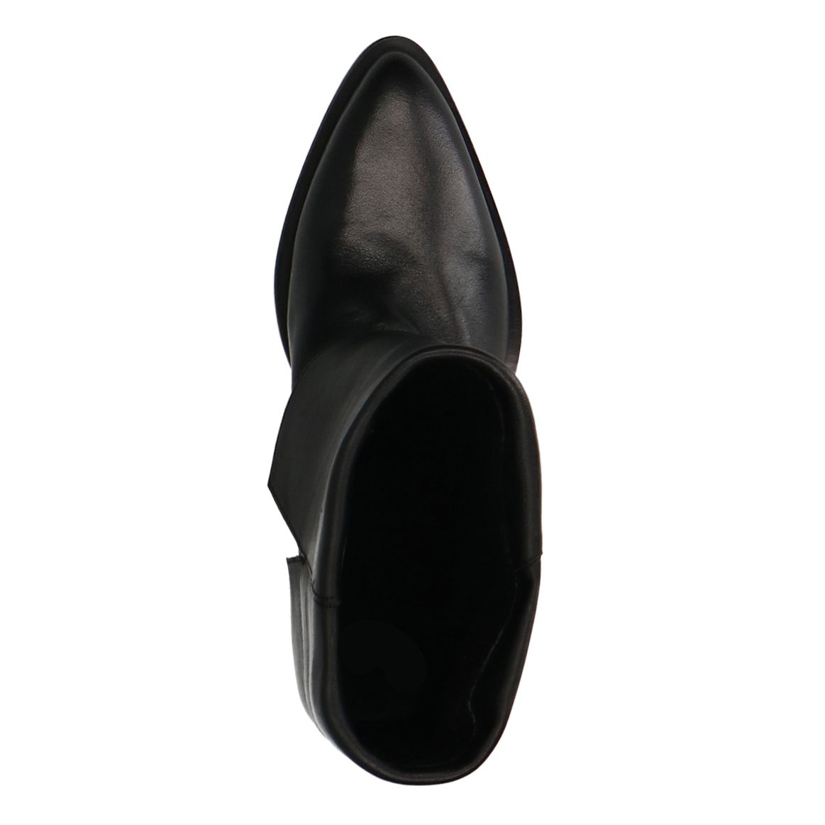 Schwarze Leder-Cowboystiefel mit Umschlag